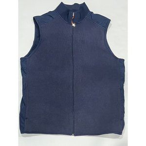 Antigua Navy Full Zip Cotton Blend Vest Men Large Added Cross Charm Zipper Pull